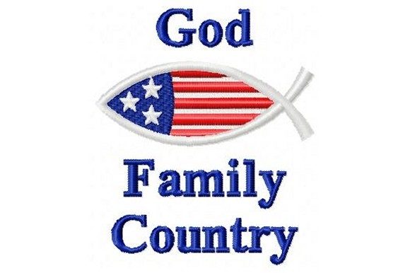 God Family Country Embroidery Design