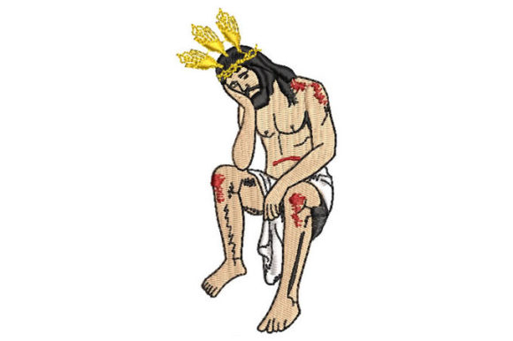 Pensive Jesus: A Thoughtful Embroidery Design for Meaningful Gifts