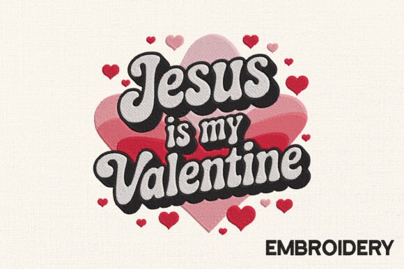 Valentine Embroidery Design, Jesus